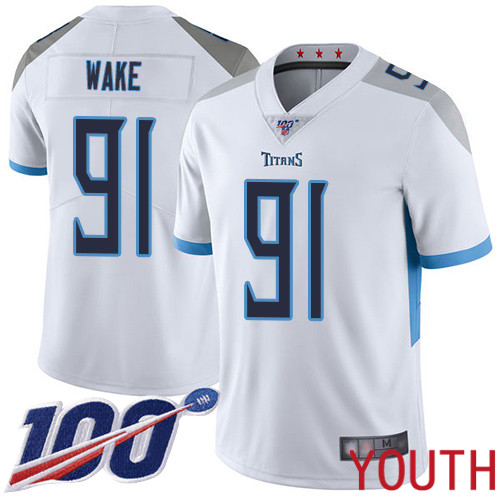 Tennessee Titans Limited White Youth Cameron Wake Road Jersey NFL Football 91 100th Season Vapor Untouchable